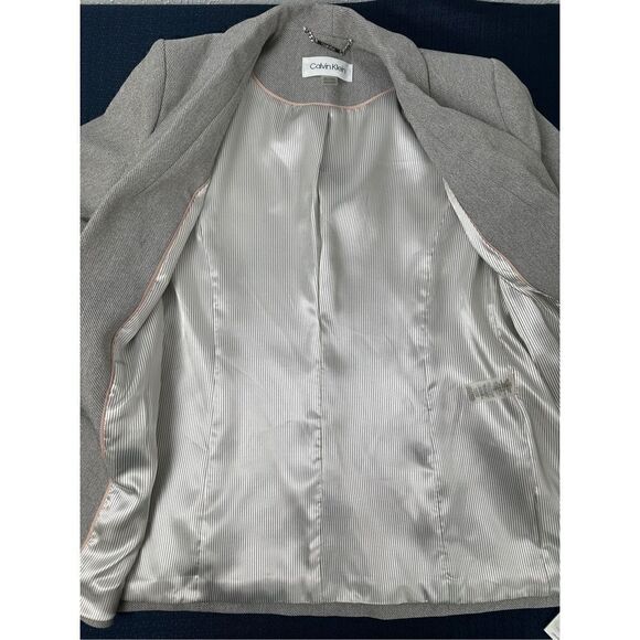 Calvin Klein Women’s Gray Petite Parker Open-Front Blazer Size 4P - Picture 4 of 11